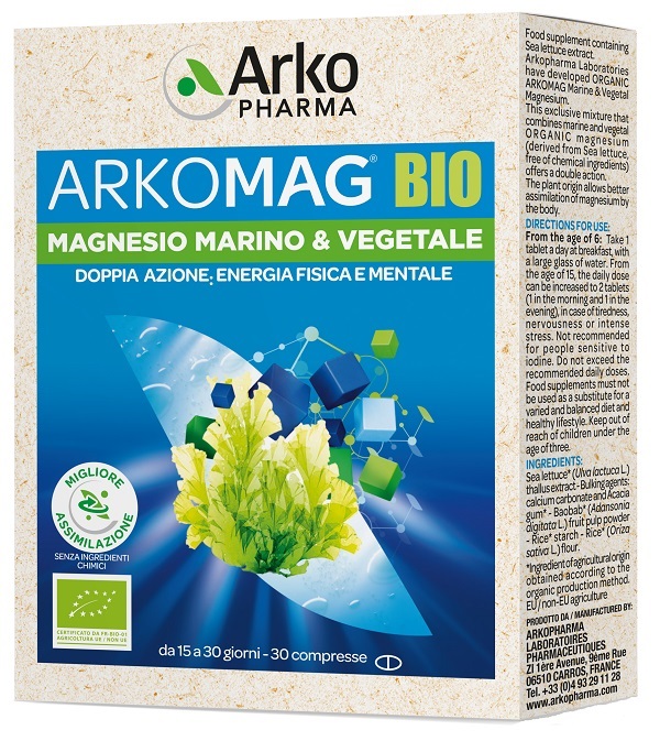 ARKOMAG BIO MAGNESIO MARINO & VEGETALE 30 COMPRESSE - Farmacia-flash.it