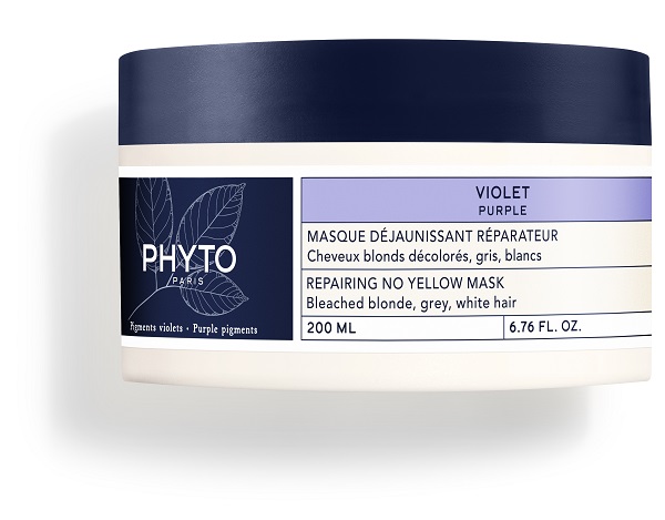 PHYTO PARIS VIOLET MASCHERA ANTI GIALLO RIPARATRICE PER CAPELLI BIONDI DECOLORATI GRIGI BIANCHI 200 ML - Farmacia-flash.it