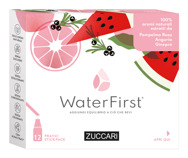 WATER FIRST POMPELMO ROSA-ANGURIA-GINEPRO 12 STICK PACK - Farmacia-flash.it