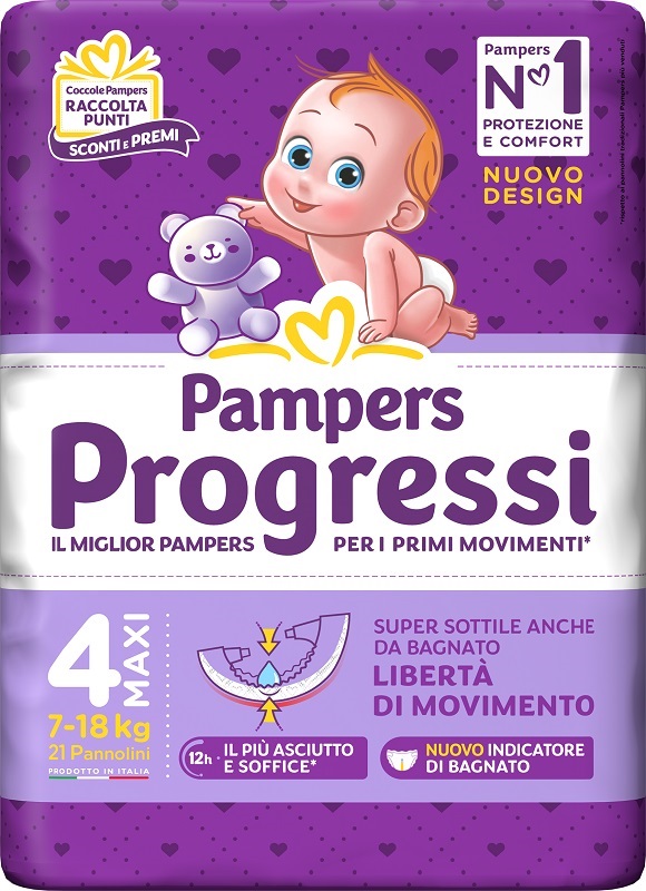 PAMPERS PROGRESSI MAXI 21 PEZZI - Farmacia-flash.it