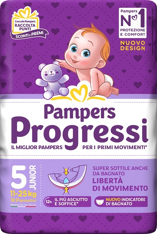 PAMPERS PROGRESSI JUNIOR 18 PEZZI - Farmacia-flash.it