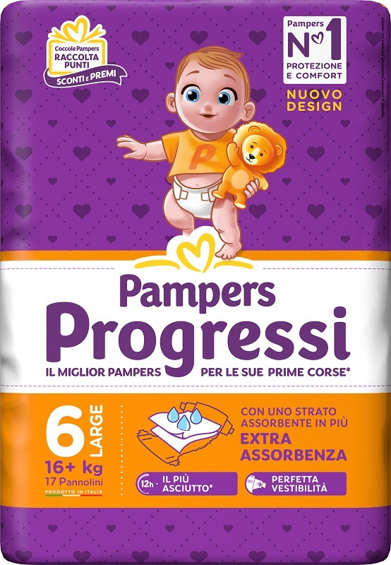 PAMPERS PROGRESSI XL 17 PEZZI - Farmacia-flash.it