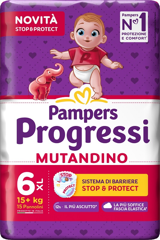 PAMPERS PROGRESSI MUTANDINA XL CP 15 PEZZI - Farmacia-flash.it