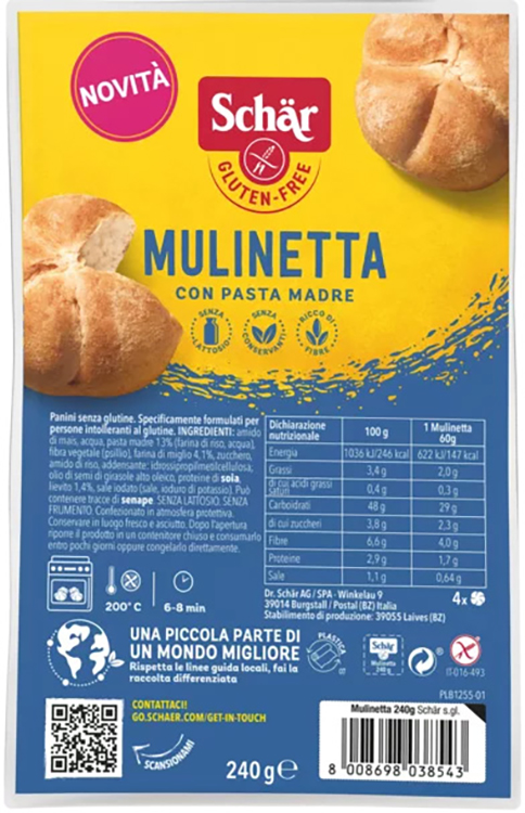 SCHAR MULINETTA 4 PEZZI DA 60 G - Farmacia-flash.it