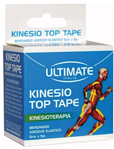 BENDAGGIO ADESIVO ELASTICO ULTIMATE ITALIA KINESIO TOP TAPE FUCSIA 5 CM X 5 M - Farmacia-flash.it