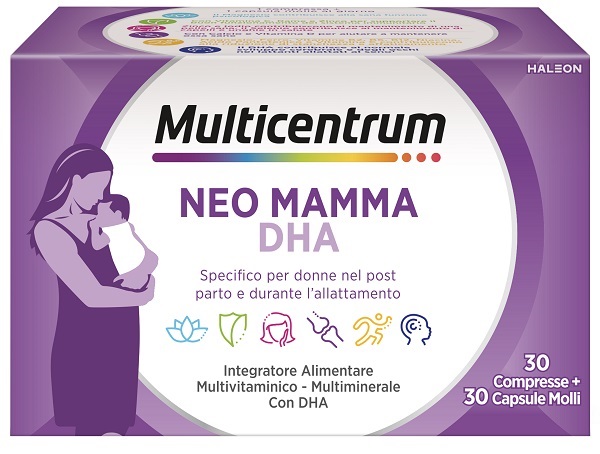 MULTICENTRUM NEO MAMMA DHA 30 COMPRESSE + 30 CAPSULE MOLLI - Farmacia-flash.it