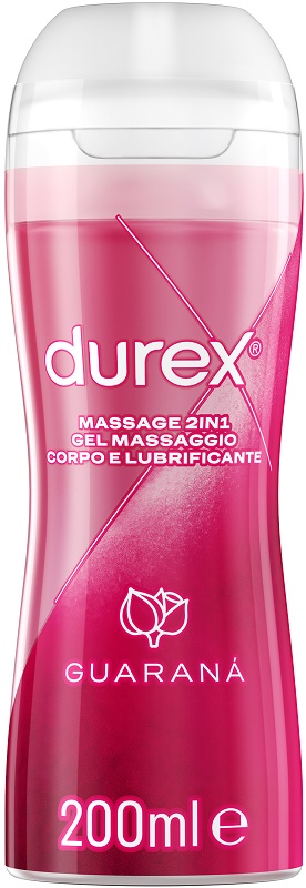DUREX MASSAGE 2 IN 1 GEL MASSAGGIO CORPO E LUBRIFICANTE GUARANA' 200 ML - Farmacia-flash.it
