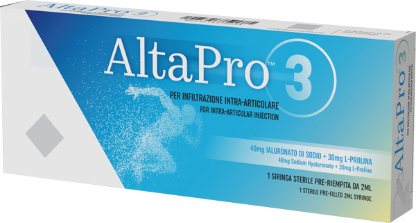 SIRINGA INTRA-ARTICOLARE ALTAPRO 1 ACIDO IALURONICO 40MG E L PROLINA 30MG 2 ML 1 PEZZO - Farmacia-flash.it