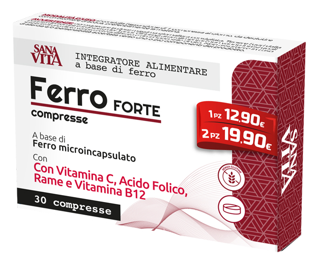 SANAVITA FERRO FORTE 30 COMPRESSE - Farmacia-flash.it