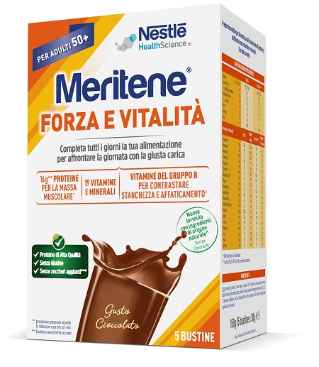 MERITENE FORZA E VITALITA' CIOCCOLATO 5 BUSTINE DA 30 G - Farmacia-flash.it