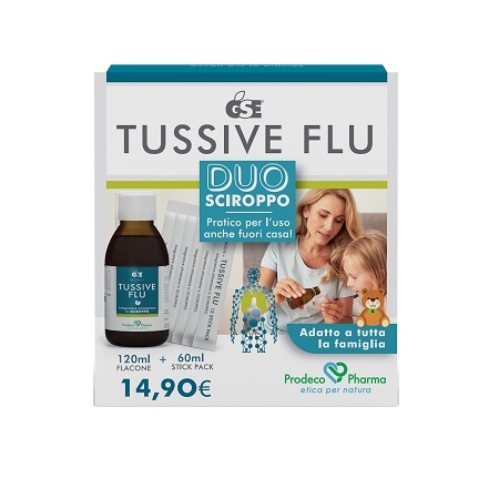 GSE TUSSIVE FLU DUO FLACONE+6 STICK PACK MONODOSE - Farmacia-flash.it