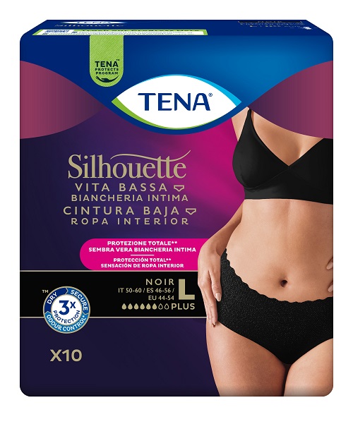 PANNOLONE A MUTANDINA ASSORBENTE TENA SILHOUETTE NOIR L VITA BASSA 10 PEZZI - Farmacia-flash.it