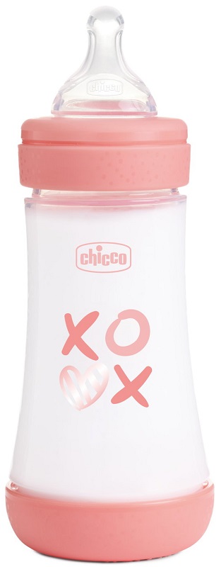 CHICCO BIBERON P5 240ML MED SILICONE GIRL - Farmacia-flash.it