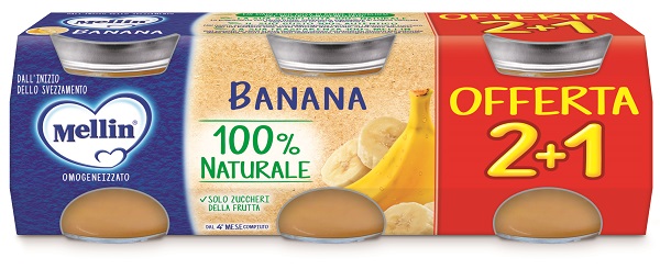 MELLIN OMOGENEIZZATO BANANA 3 PEZZI DA 100 G - Farmacia-flash.it