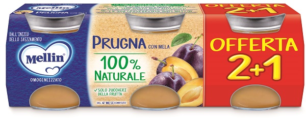 MELLIN OMOGENEIZZATO PRUGNA 3 PEZZI DA 100 G - Farmacia-flash.it