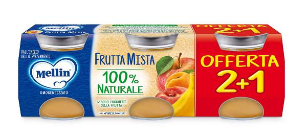MELLIN OMOGENEIZZATO FRUTTA MISTA 3 PEZZI DA 100 G - Farmacia-flash.it