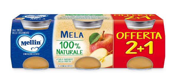 MELLIN OMOGENEIZZATO MELA 3PZ DA 100 G - Farmacia-flash.it