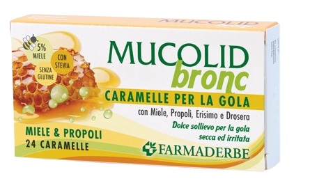 MUCOLID BRONC MIELE & PROPOLI 24 CARAMELLE - Farmacia-flash.it