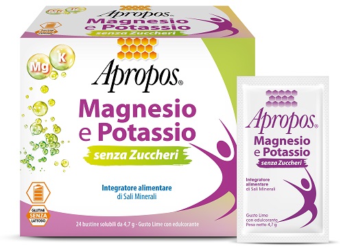 APROPOS MAGNESIO E POTASSIO SENZA ZUCCHERI 24 BUSTINE GUSTO LIME - Farmacia-flash.it