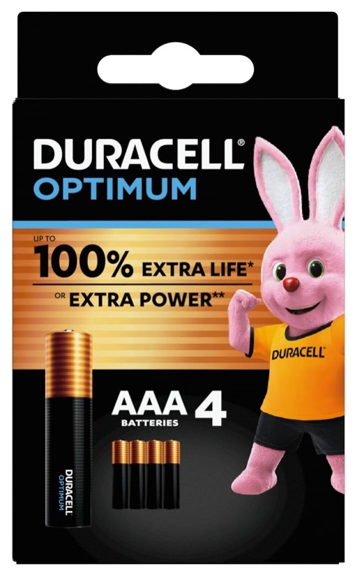 DURACELL OPTIMUM AAA B4 4 PILE BLISTER - Farmacia-flash.it