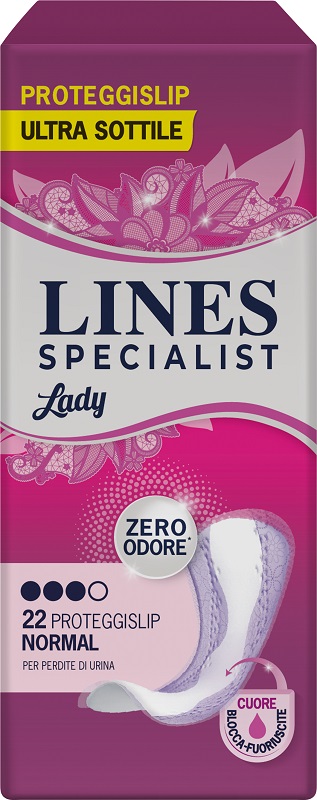 PROTEGGISLIP PER INCONTINENZA URINARIA LINES SPECIALIST LADY LIGHT NORMAL ULTRA SOTTILE 22 PEZZI - Farmacia-flash.it
