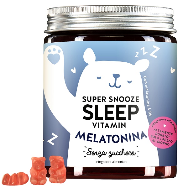 BEARS WITH BENEFITS SUPER SNOOZE SLEEP VITAMIN WITH MELATONIN SUGARFREE 45 CARAMELLE GOMMOSE - Farmacia-flash.it