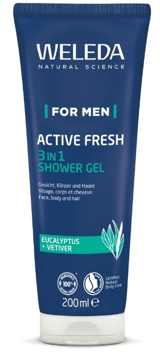 WELEDA FOR MEN ACTIVE FRESH 3IN1 SHOWER GEL 200 ML - Farmacia-flash.it