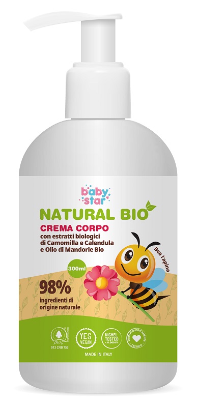 BABYSTAR CREMA CORPO NATURAL BIO 300 ML - Farmacia-flash.it