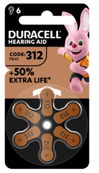 DURACELL EASY TAB 312 MARRONE BATTERIA PER APPARECCHIO ACUSTICO 6 PEZZI - Farmacia-flash.it