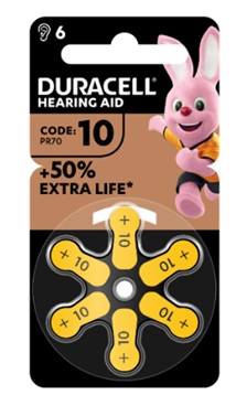 DURACELL EASY TAB 10 GIALLO BATTERIA PER APPARECCHIO ACUSTICO 6 PEZZI - Farmacia-flash.it