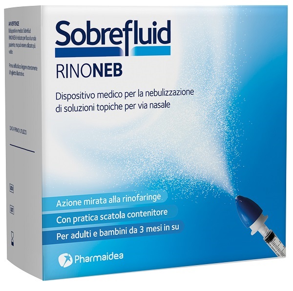 SOBREFLUID RINONEB DISPOSITIVO NEBULIZZATORE + SIRINGA LUER  LOCK DA 50 ML + AGOCANNULA PER PRELIEVO SOLUZIONE - Farmacia-flash.it