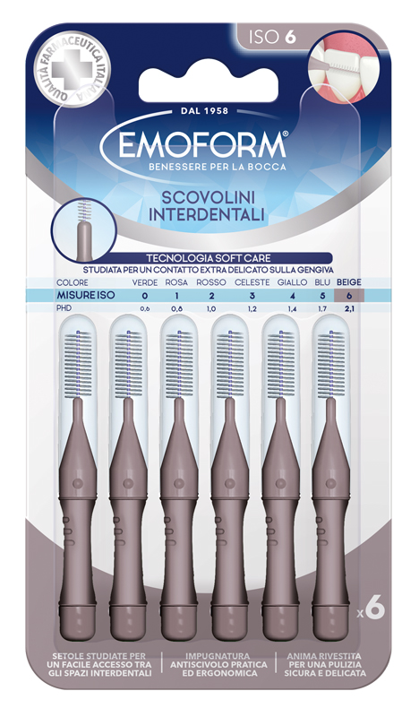 EMOFORM SCOVOLINO ISO 6 BEIGE 6 PEZZI - Farmacia-flash.it