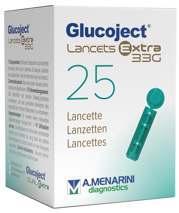 LANCETTA PUNGIDITO GLUCOJET EXTRA GAUGE 33 25 PEZZI - Farmacia-flash.it