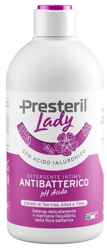 PRESTERIL LADY DETERGENTE INTIMO ANTIBATTERICO/PH ACIDO 500  ML - Farmacia-flash.it