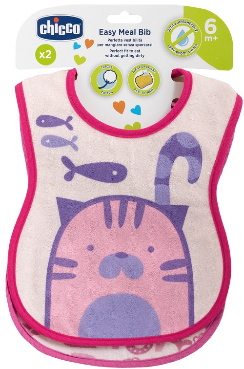 CHICCO BAVAGLINE 6M+ ROSA 2 PEZZI - Farmacia-flash.it