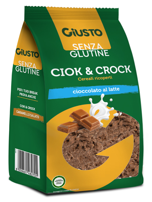 GIUSTO SENZA GLUTINE CIOK&CROCK CEREALI RICOPERTI DI CIOCCOLATO AL LATTE 125 G - Farmacia-flash.it