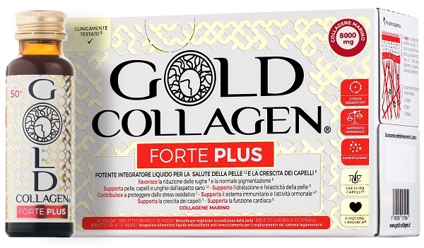 GOLD COLLAGEN FORTE PLUS 10 FLACONCINI DA 50 ML 8G COLLAGENE - Farmacia-flash.it