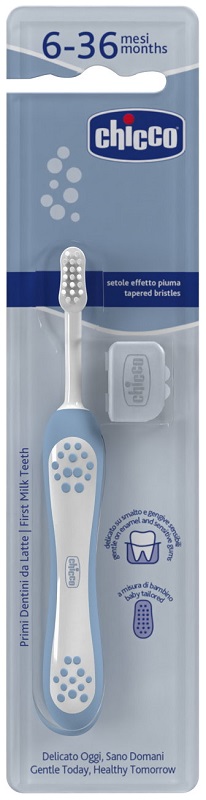 CHICCO SPAZZOLINO 6 MESI+ AZZURRO - Farmacia-flash.it