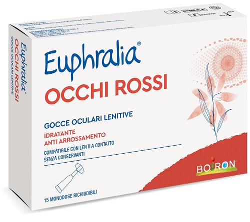 GOCCE OCULARI LENITIVE EUPHRALIA OCCHI ROSSI 15 FLACONCINI MONODOSE 0,5 ML - Farmacia-flash.it