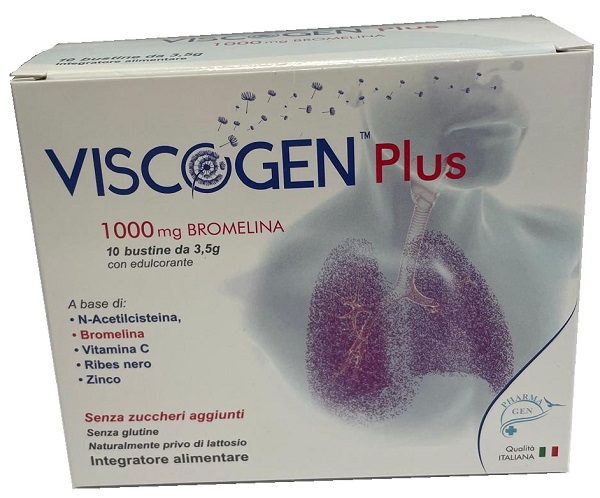 VISCOGEN PLUS 10 BUSTINE DA 3,5 G SENZA GLUTINE NATURALMENTE PRIVO DI LATTOSIO CON EDULCORANTE - Farmacia-flash.it