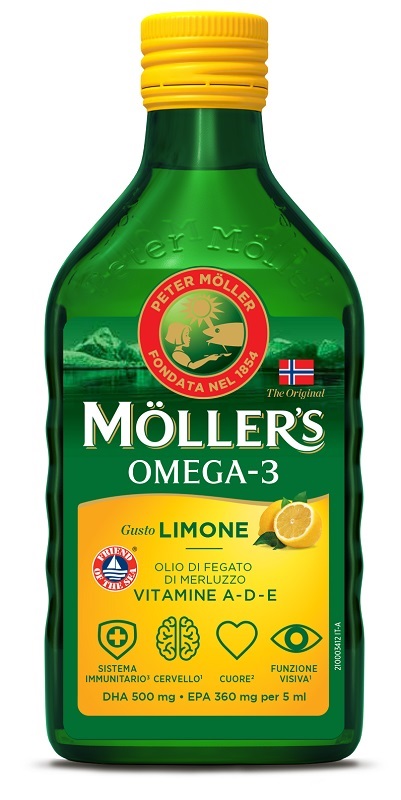 MOLLER'S OMEGA 3 OLIO LIMONE 250 ML - Farmacia-flash.it