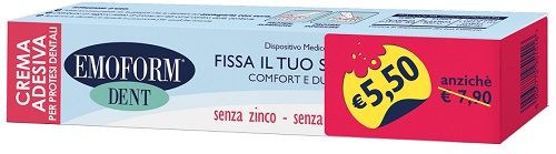 CREMA ADESIVA EMOFORM DENT PER PROTESI DENTALE 45 G TAGLIO PREZZO - Farmacia-flash.it