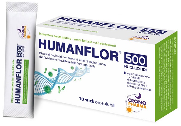HUMANFLOR 500 NUCLEOTIDI 10 STICK OROSOLUBILI DA 1,5 G - Farmacia-flash.it