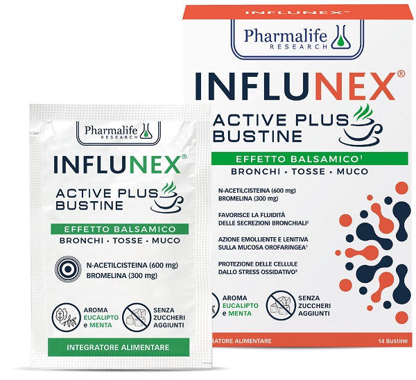 INFLUNEX ACTIVE PLUS BALSAMICO 14 BUSTINE - Farmacia-flash.it