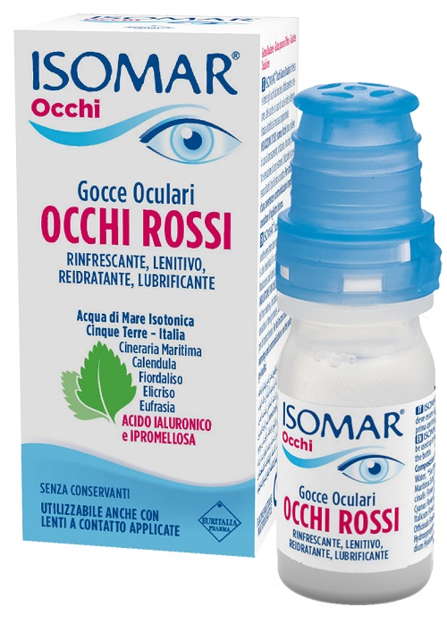 ISOMAR OCCHI ROSSI GOCCE OCULARI ACIDO IALURONICO 0,20% 10 ML - Farmacia-flash.it