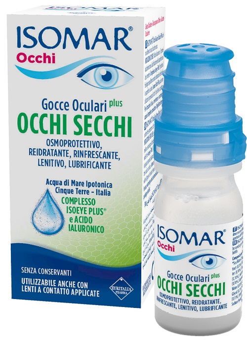 ISOMAR OCCHI SECCHI PLUS GOCCE OCULARI ACIDO IALURONICO 0,25% 10 ML - Farmacia-flash.it