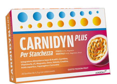 CARNIDYN PLUS 20 BUSTINE DA 5,3 G GUSTO PASSION FRUIT - Farmacia-flash.it