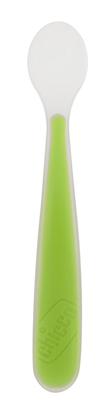 CHICCO SOFTLY SPOON CUCCHIAIO MORBIDO IN SILICONE VERDE 6M+ - Farmacia-flash.it