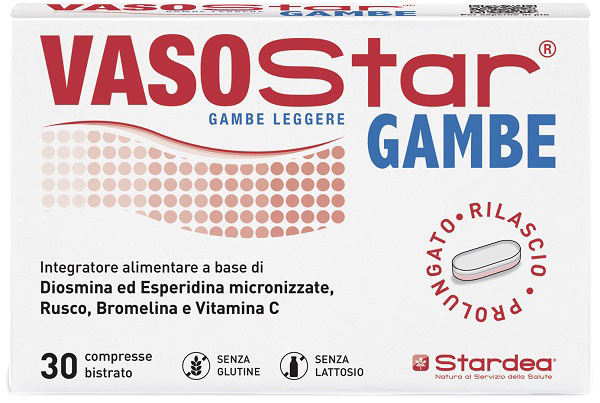 VASOSTAR GAMBE 30 COMPRESSE BISTRATO SENZA GLUTINE SENZA LATTOSIO - Farmacia-flash.it